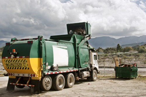 Office electronics being recycled by clearance service