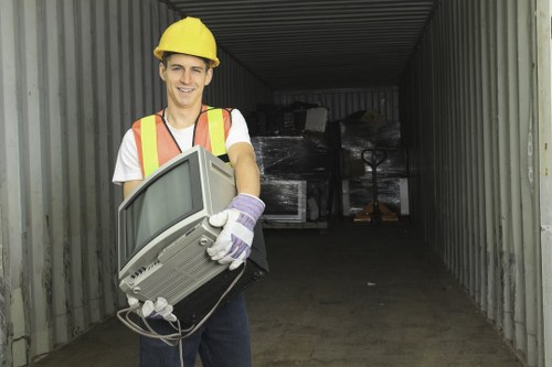 Mixed recycling containers showing separated materials